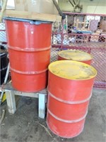 Three 55 Gallon Oil Drums