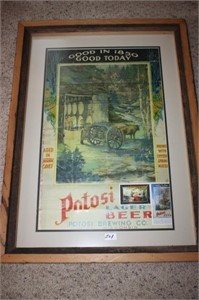Potosi Lager Beer Framed Picture - Good in 1850-Go