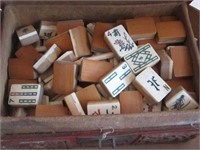 Mahjong tiles in box
