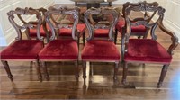 Carved Dining Chairs with Velvet Seats