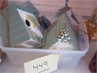 Five decorative birdhouses