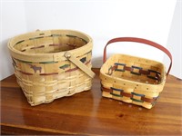 (2) Woven Baskets - " Peterboro" Basket Co.....