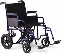 Medline Heavy Duty Transport Chair  22x18  Blue