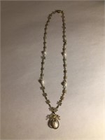 ANTIQUE 925 SILVER NECKLACE w FRESH WATER PEARLS