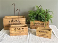 Set of 4 Scarborough Wooden Herb Nesting Crates
