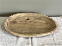 15.5" Wooden Serving Tray Decorative Bowl