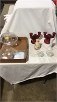 Glassware, vases, candle holders