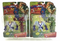 (2) Earthworm Jim Carded Action Figures
