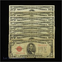 1828 & 1934A $5 Silv. Certifs./Legal Tend Notes -8
