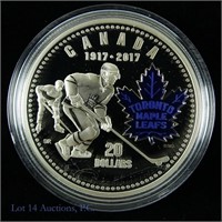 RCM 2017 Toronto Maple Leafs 100th $20 Silver Coin
