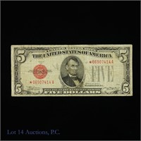 1928-C U.S. $5 Legal Tender Star * Note-Red Seal