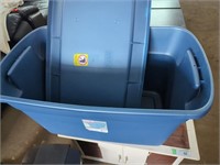 114 Gallon Tote, Garbage Can, Foot Stool &