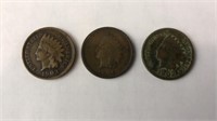 3 Indian Head Pennies Over 100 Years Old