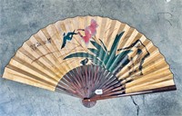 VTG Hand Painted Asian Style Hand Fan