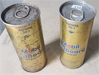Two 16 Ounce Cans of Mobile Outboard 2 Cycle Oil