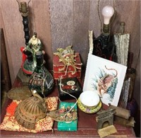 Group of Asian Inspired Decor Pieces including