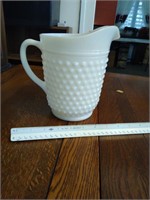 Milk Glass Hobnail Pitcher