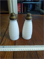 Milk Glass Salt and Pepper Shaker Set Really Old