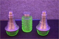 UV Green Block Optic Salt & Pepper Shakers