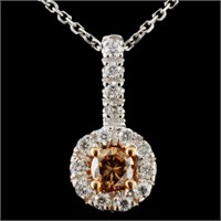 0.40ctw Fancy Diamond Pendant in 14K White Gold