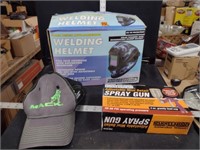 Adjustable Spray Gun, Welding Mask & Mack Hat
