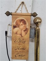 Wood Scroll "Bless This Home" Decoration