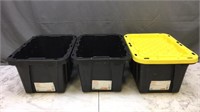 3 Hdx 12gallon Totes - Only 1 Lid