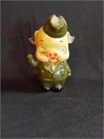 Vtg Military Theamed Pig Coin Bank
