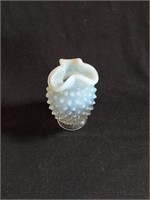 Vtg Fenton French Opalescent Hobnail Mini Bud Vase