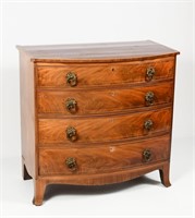 EARLY 19TH-CENTURY 4-DRAWER BOW FRONT CHEST