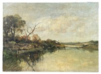 CHARLES GRUPPE PAINTING RIVER LANDSCAPE