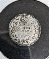 1920 Canadian Sterling Silver 5-Cent Coin