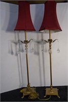 Pair Table Lamps 34"H Each