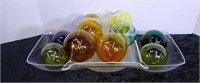 Lot 10 Decorative Blown Glass Balls