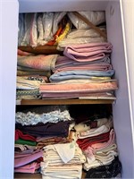 Stuffed Shelves of Vintage Linens