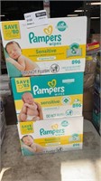 1 LOT 3-PAMPERS SENSITIVE WIPES 896 CT.