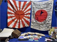 Authentic WW II Japan flags & war items