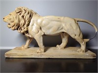 Vintage Mid Century Plaster Lion Sculpture