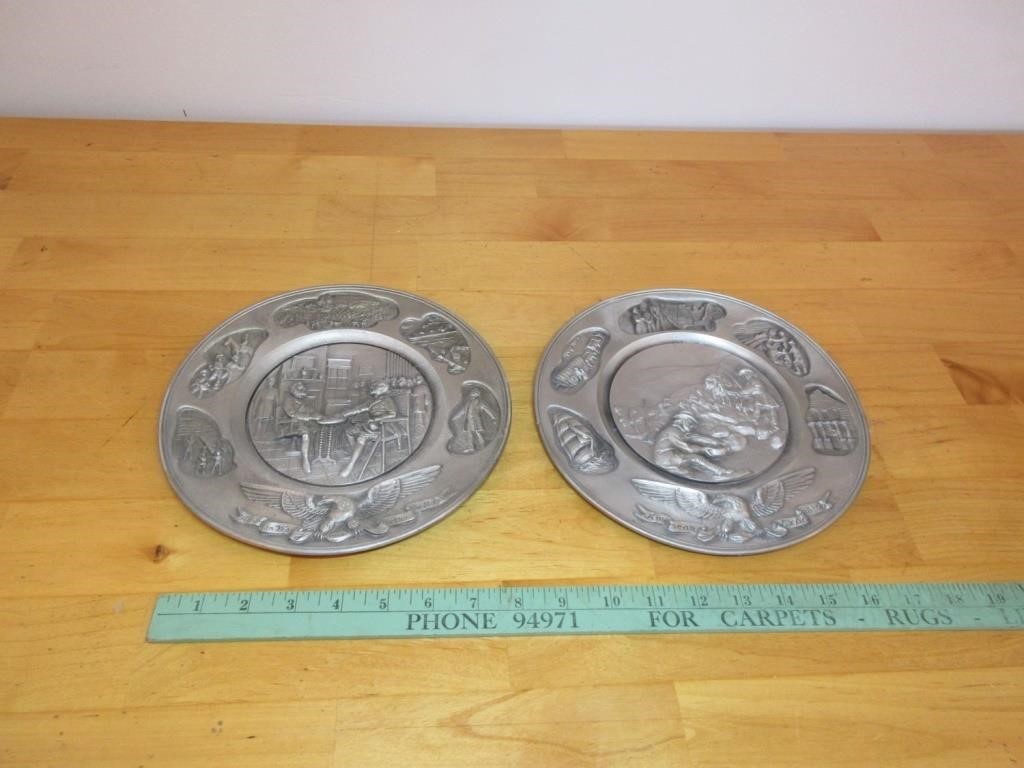(2) Pewter Plates