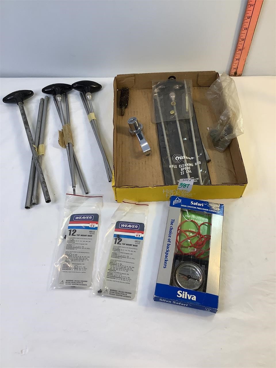 Assorted Cleaning Rods, Safari Compass & Misc