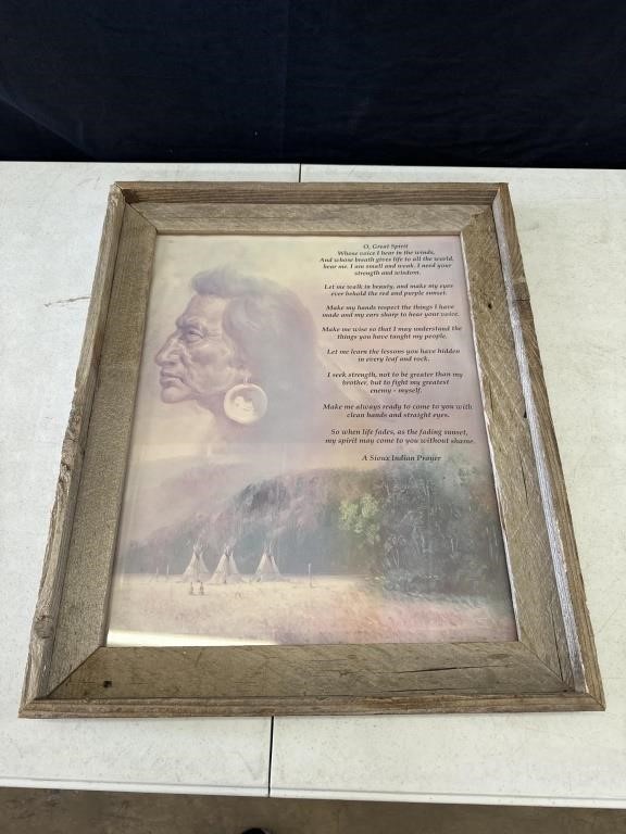 A Sioux Indian Prayer Picture / Picture Frame