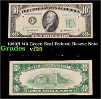 1950B $10 Green Seal Federal Reseve Note Grades vf