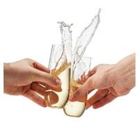 Munfix 48 Pack Stemless Plastic Champagne Flutes