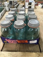 12 Blue Quart Ball Jars