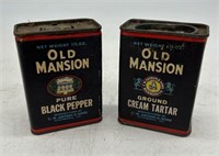 Vintage Old Mansion Black Pepper, Ground Cream Tar