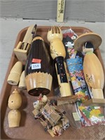 Assorted Oriental Wooden Figurines and More