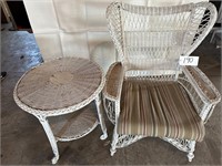 Wicker Chair and Table Set