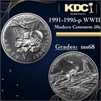 1991-1995-p WWII Modern Commem Half Dollar 50c Gra