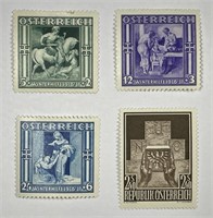 AUSTRIA: 1936 #B142-44 & 1956 #610