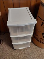 plastic 3-drawer bin